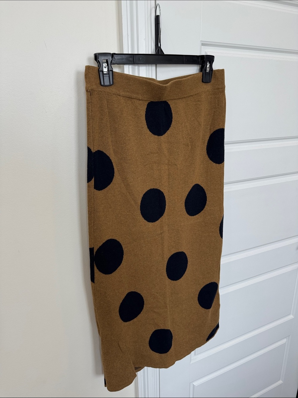 Women’s Polka Dot Midi Skirt Brown & Black On Trend Comfy & Soft, size Small - Picture 2 of 4